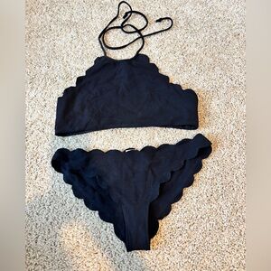 Marysia Swim Mott Top Broadway Bottom Scalloped Bikini Sz Medium